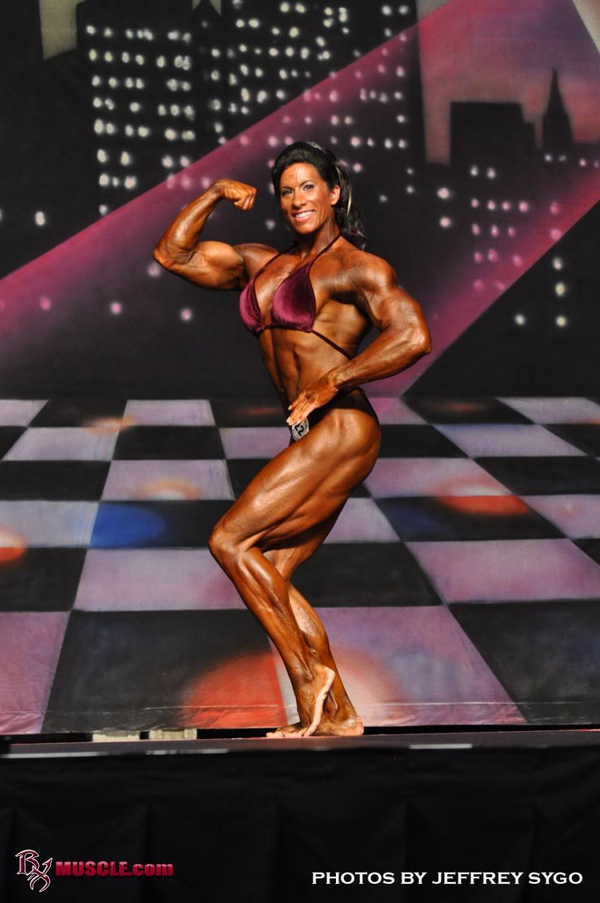 photo of angela salvagno muscle woman flexing biceps